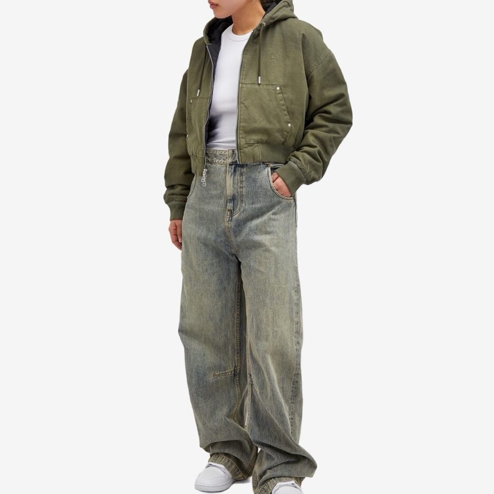 $350 Travis Scott x Jordan Hooded Canvas Jacket Women’s M Cargo Khaki FD9113-325 - Picture 2 of 7